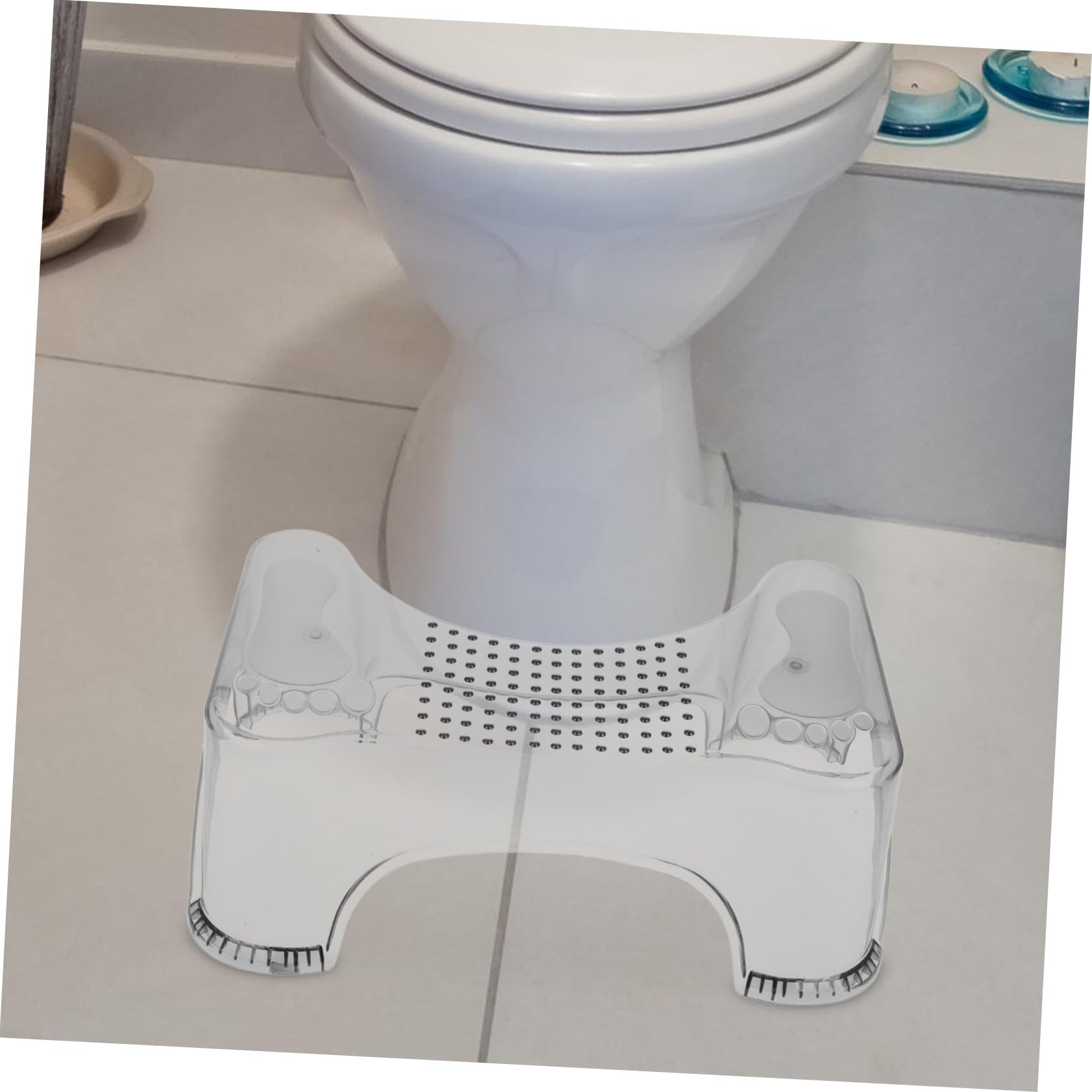 Mipcase Sgabello da Bagno per Bambini e Anziani in Pet, Resistente e Facile da Pulire, Sgabello Rialzato per Wc per Bagno e Toilette