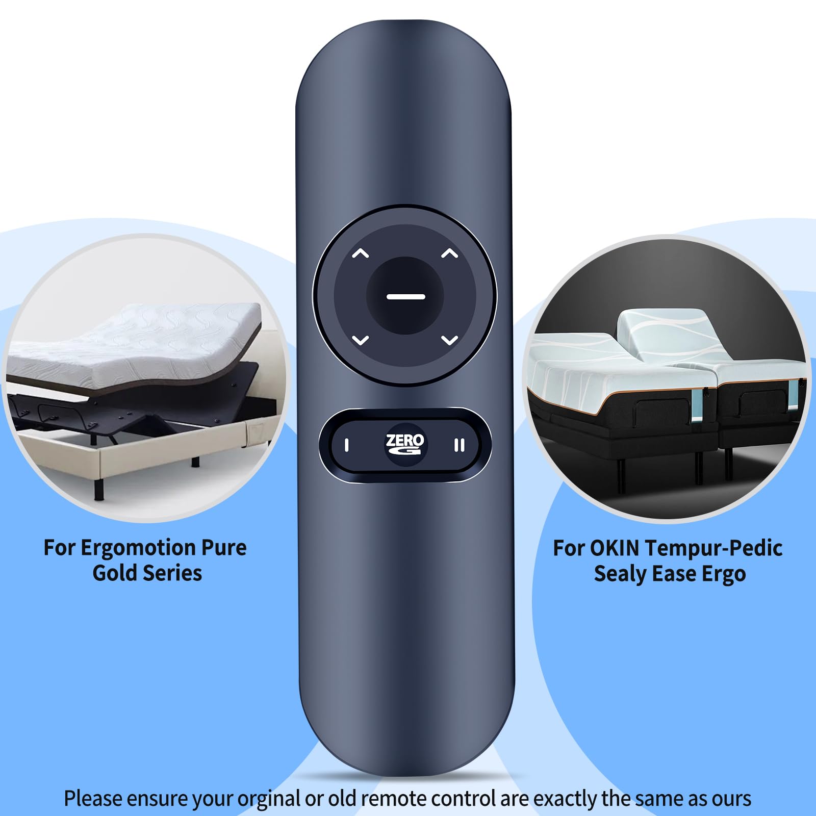 Telecomando di ricambio per letto regolabile, per Ergomotion Pure Gold Series, per OKIN Tempur-Pedic Sealy Ease Ergo, RF366B JLDK.32.02.01
