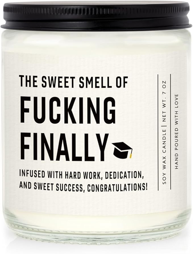 Shqiueos Funny Graduation Gifts for Her Him, Graduation Candle for Women Men Lavender Scented 7oz, 2025 Graduations Gifts for Masters Degree, College, High School, PhD Grad Gift for Nurse Law School