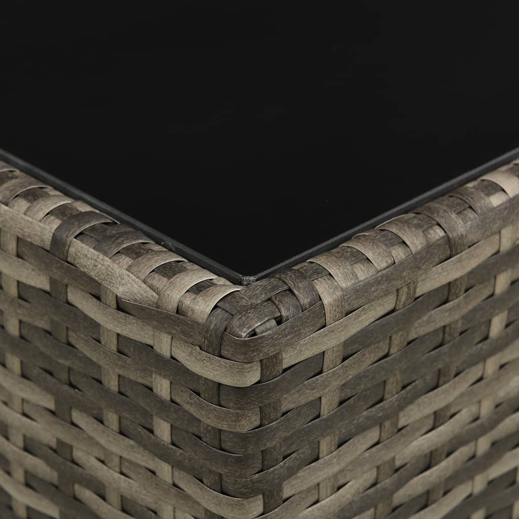 Conjunto de muebles de jardín de polirratán gris | salón de jardín con sofá y mesa | fundas de cojín en gris | muebles de jardín y terraza