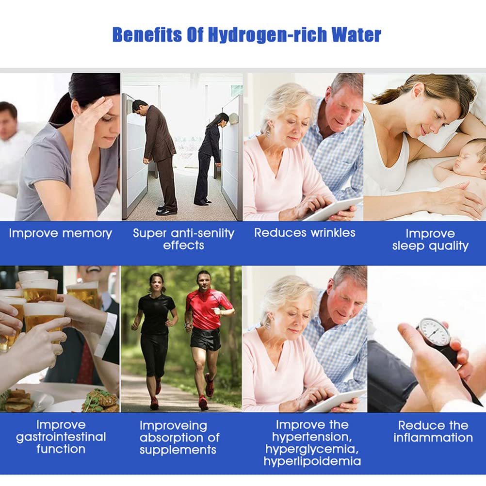 Hydrogen Water Bottles, Portable Hydrogen Water Bottle, Portable 500ml Hydrogen Rich Water Bottle Alkaline Generator LED Healthy Cup USB Rechargeable Anti Aging Hydrogen Rich Bottle(Grey)
