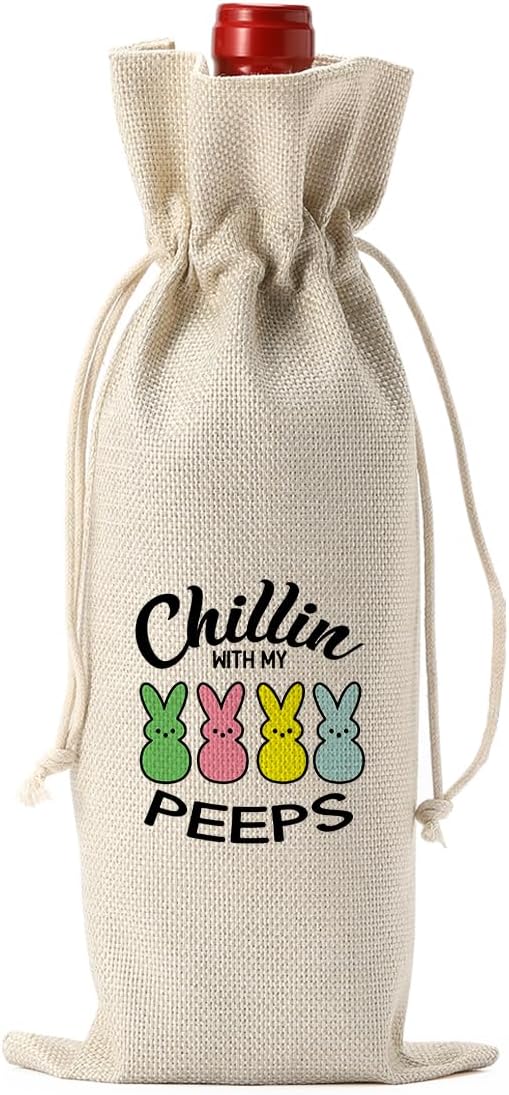 Funny Easter Wine Bag Easter Basket Easter Christian Religious Decorations Easter Holiday Gifts for Women Men Easter Wine Bag Wine Accessory Sets Gifts for Wine Lover Easter Party Decorations