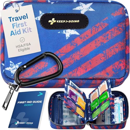 Image of KeepGoing Travel First Aid Kit for Car, Home, Hiking, Camping and Outdoor Emergencies - First Aid Kit Travel Size TSA-Approved