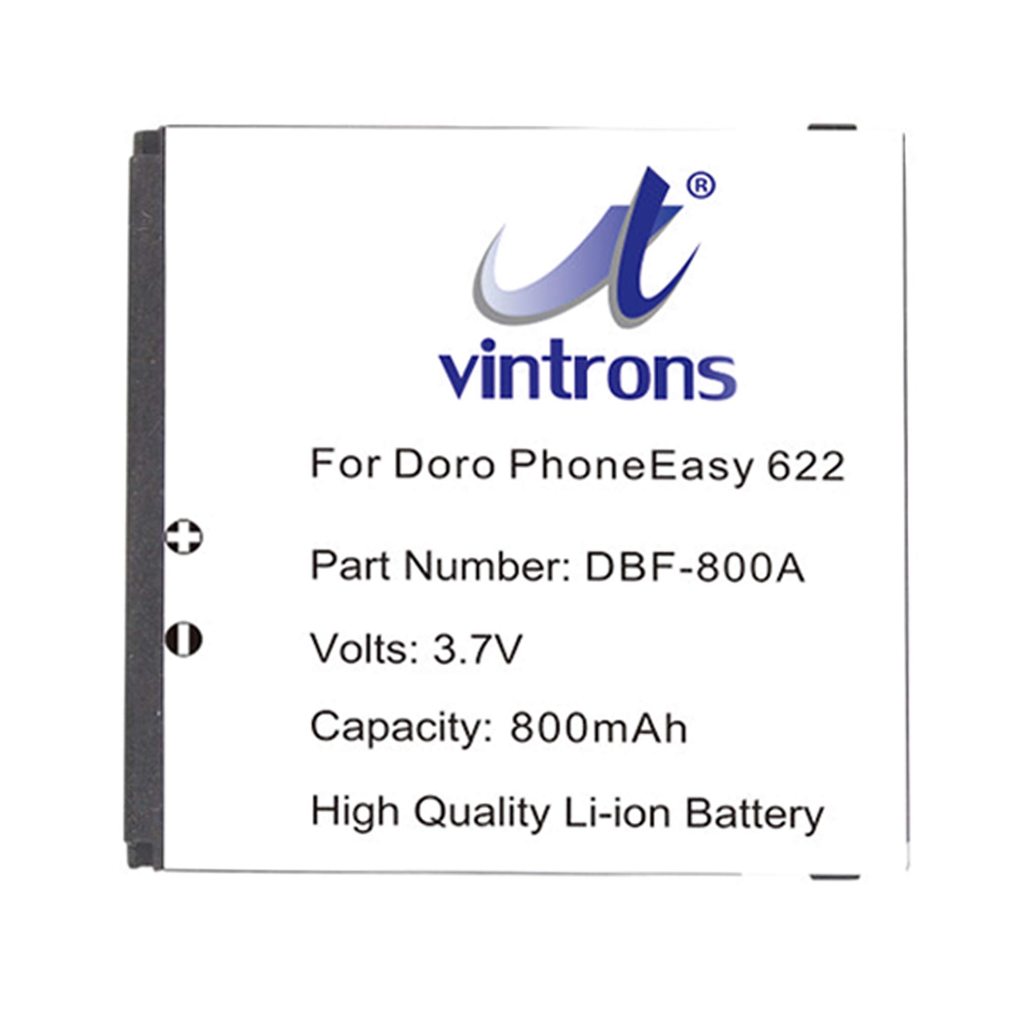 VINTRONS 800mAh Battery for Doro PhoneEasy 622, DBF-800A, PhoneEasy 606,  PhoneEasy 613, PhoneEasy 621, PhoneEasy 622, PhoneEasy 631, PhoneEasy 632