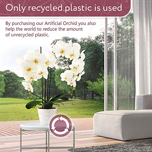 image for EVER BLOOMING Artificial Orchid Flowers Fake Potted Plants - Indoor Fa