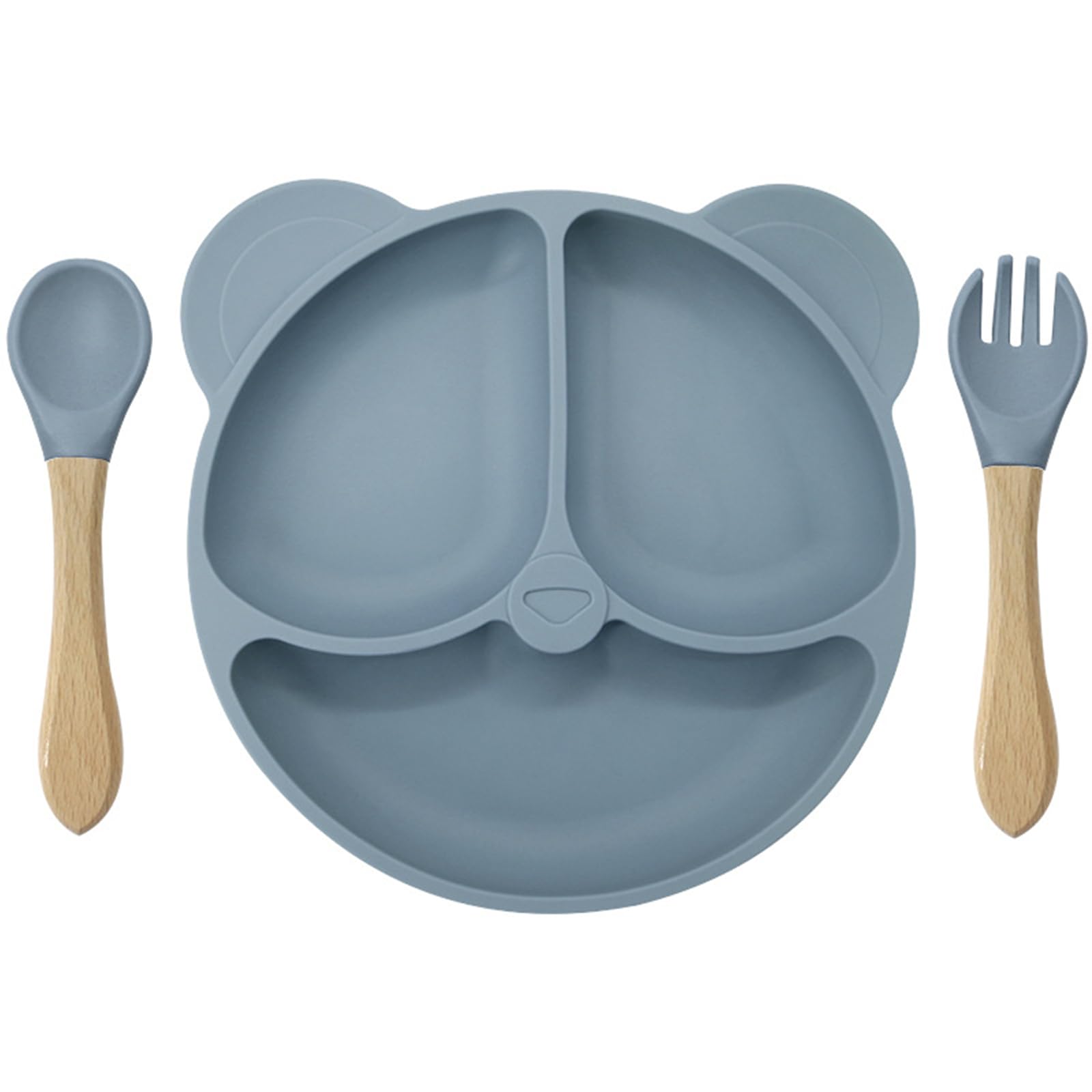 Baby Feeding Set,LinJie Baby Led Weaning Supplies,Baby Tableware Set with Spoon and Fork,Food Grade Silicone Material,BPA Free.