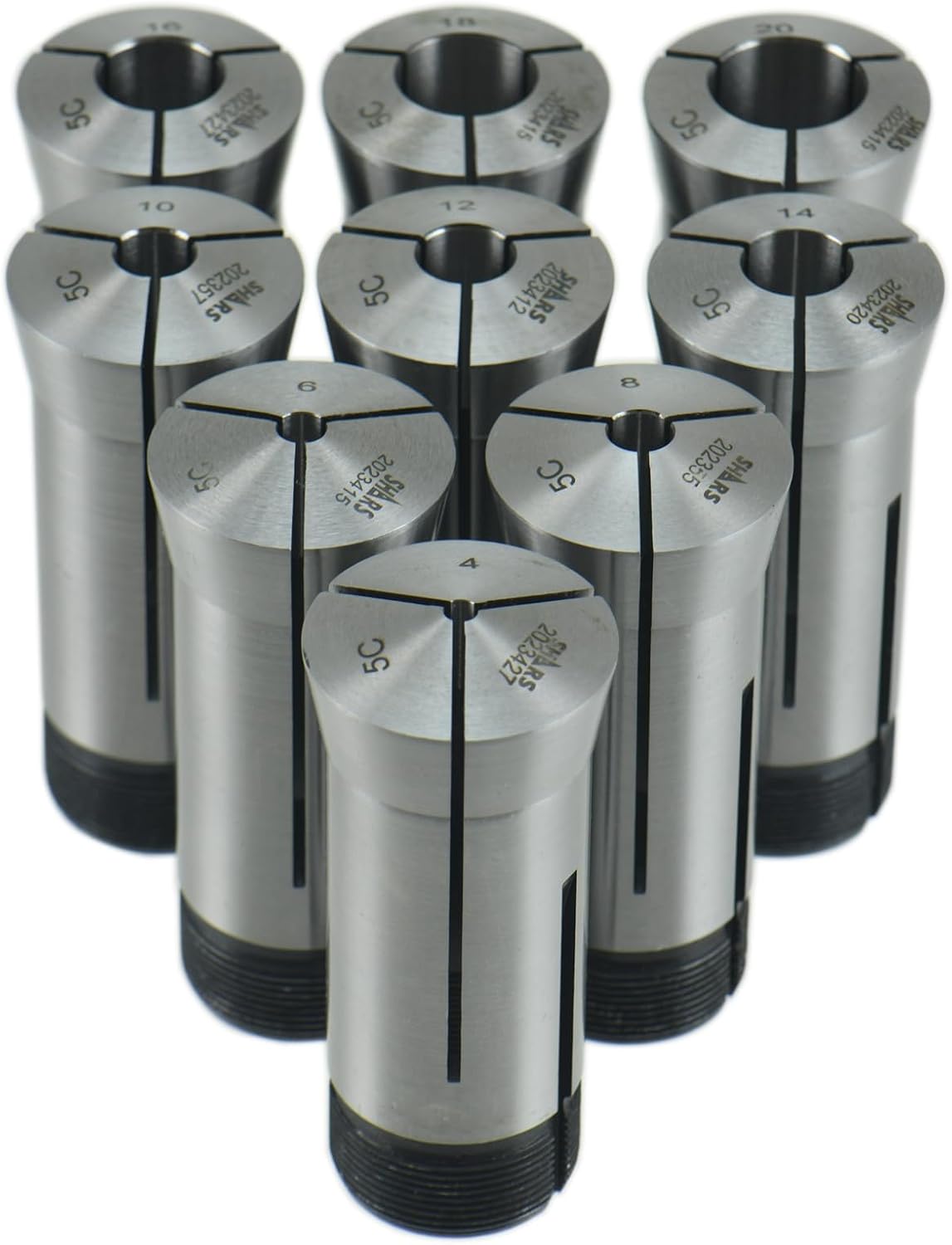 SHARS 9 PC 4mm-20mmx2mm Metric Precision 5C Collet .0006" Set 202-4965 P[