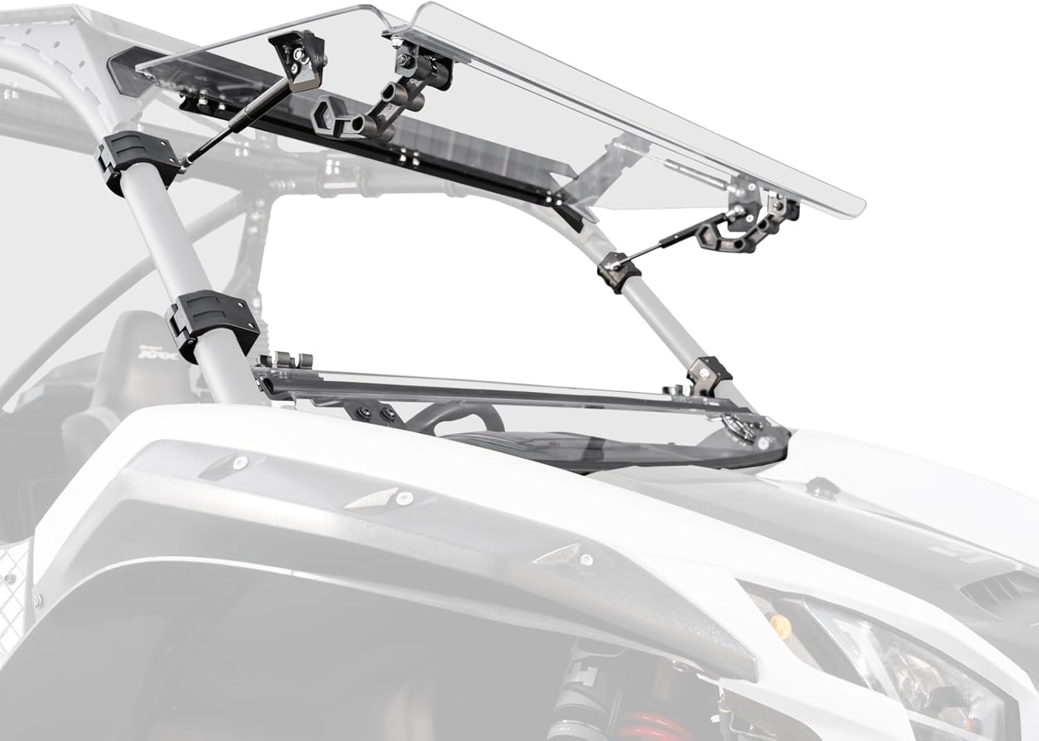 SuperATV Scratch Resistant 3-in-1 Flip Windshield Compatible With Kawasaki Teryx KRX 1000 2020+ and KRX 4 1000 2023+, Versatile 3-in-1 Design with UV Protection, USA Made
