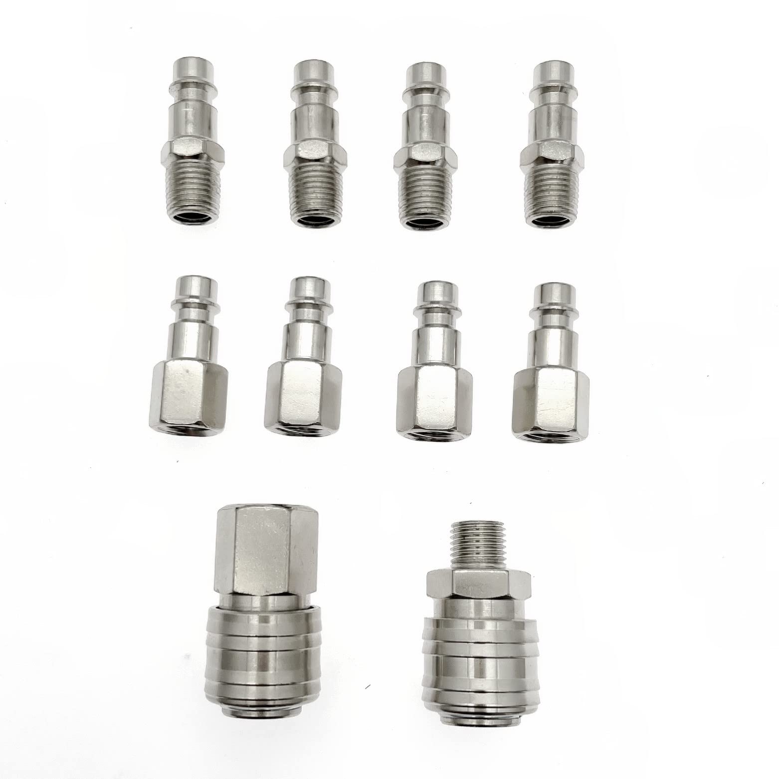 Kit Attacchi Rapidi Aria Compressa 1/4" BSP - 10 Pezzi, Femmina E Maschio | Per Compressori, Pistole E Utensili Pneumatici - Foto 8