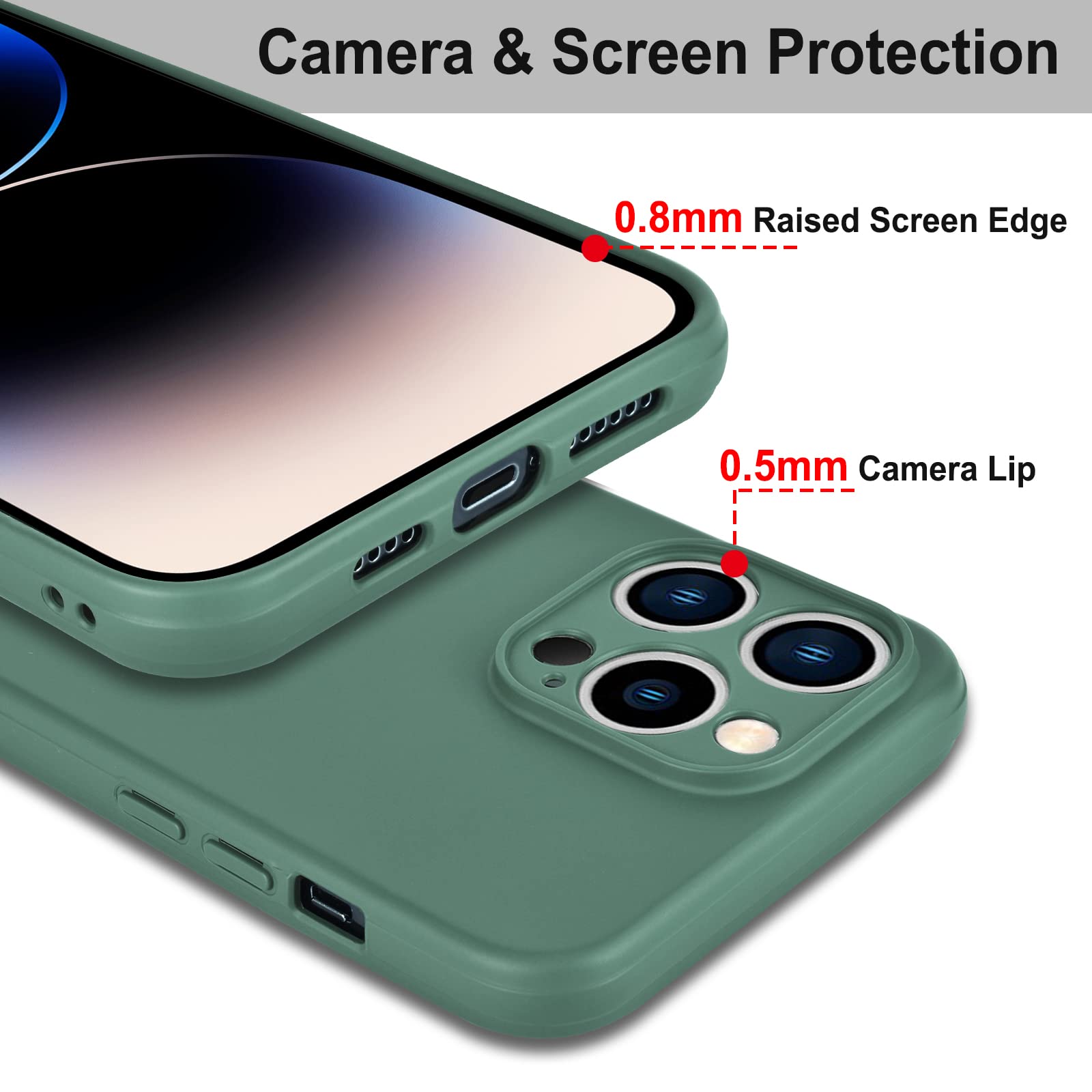 iPhone 14 Pro用ケース ワイヤレス充電 キックスタンド グリーン