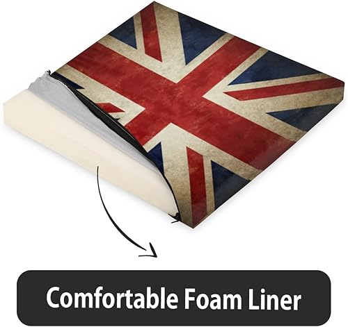 Miniatura 4 de 1 cojín para silla, cojín de espuma viscoelástica con bandera británica, almohadillas cuadradas extraíbles para sillas de cocina, comedor, oficina,
