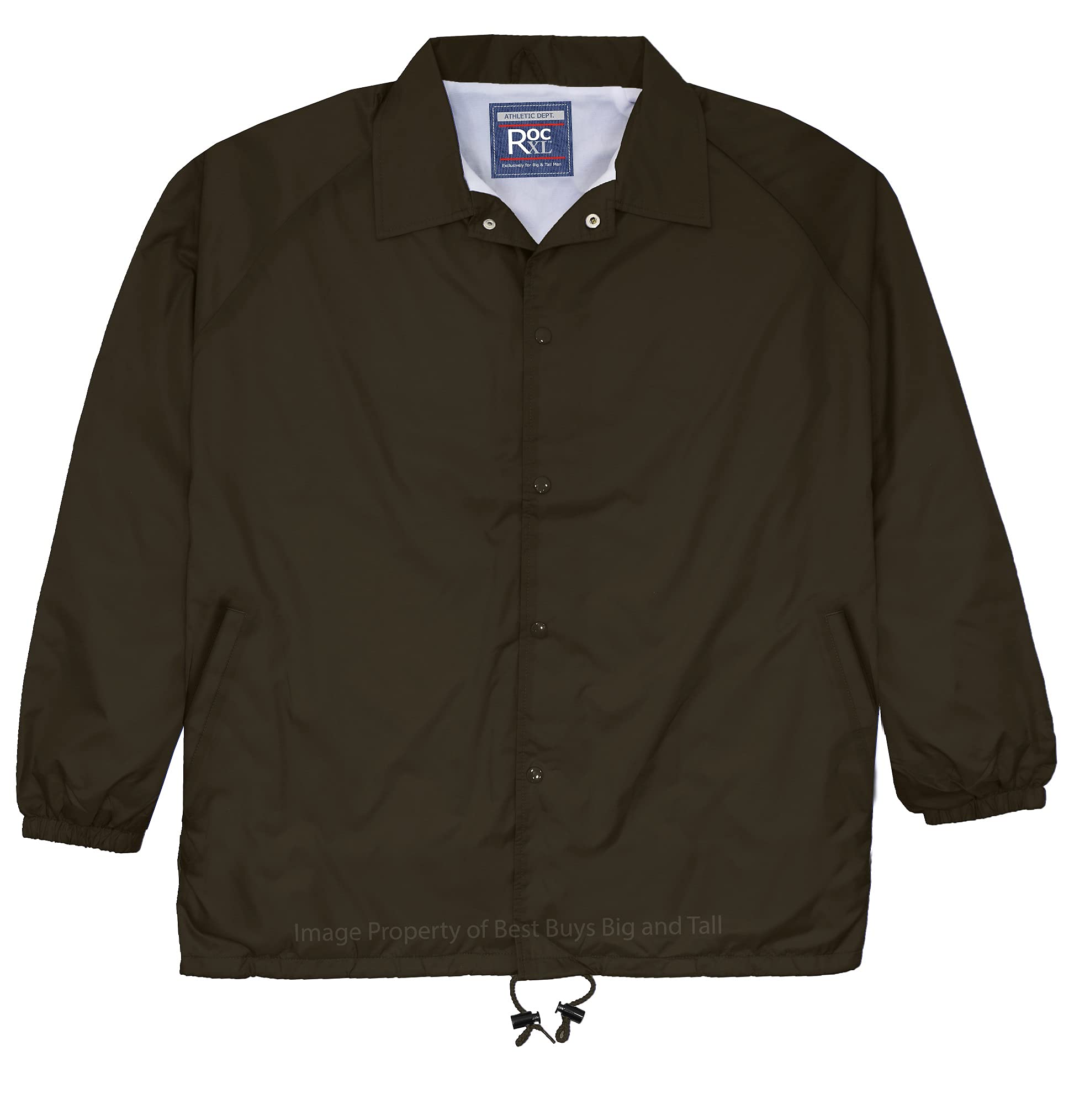 ROCXL Big Men’s 3XL – 7XL Windbreaker Coach’s Jacket Snaps
