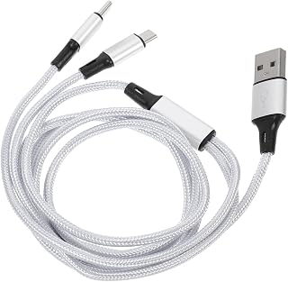 Mikinona Nylon Braided USB Type-c Charging Cable Phone Charger Cord for Fast Data Transfer Compatible with Android Devices Silver