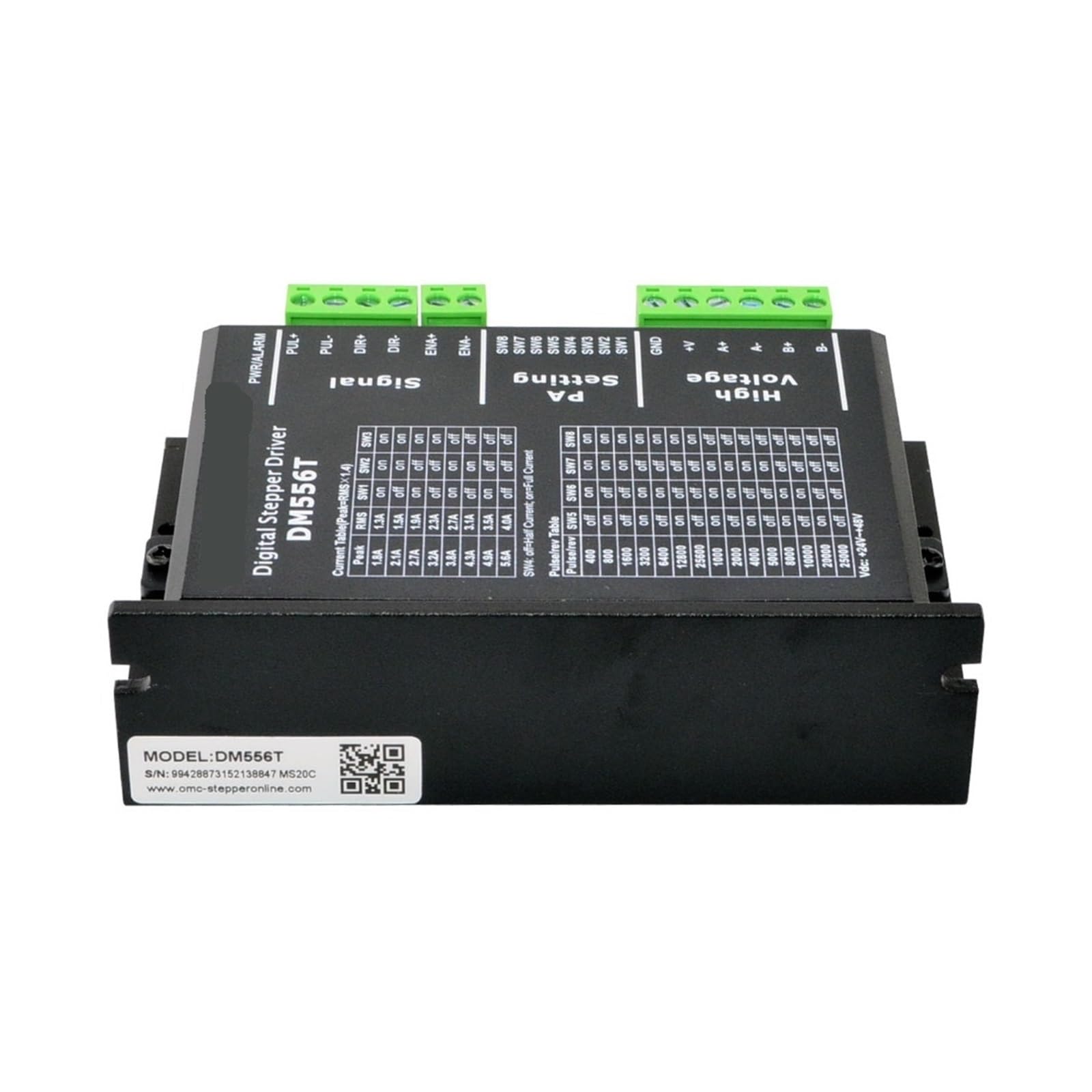 DM556T Stepper Electronic Starter Driver 20-50VDC 1.8~5.6A Digital Stepper Electronic Starter Controller for Nema 17/23/24/34 Electronic Starter