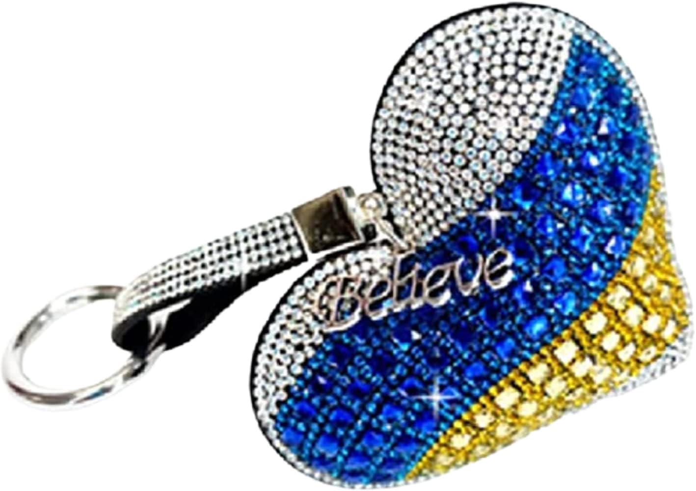 Jacqueline Kent JKKC135.BLYL Royal Ice Heart Purse Charm, Heart for Ukraine 3.75 Inches