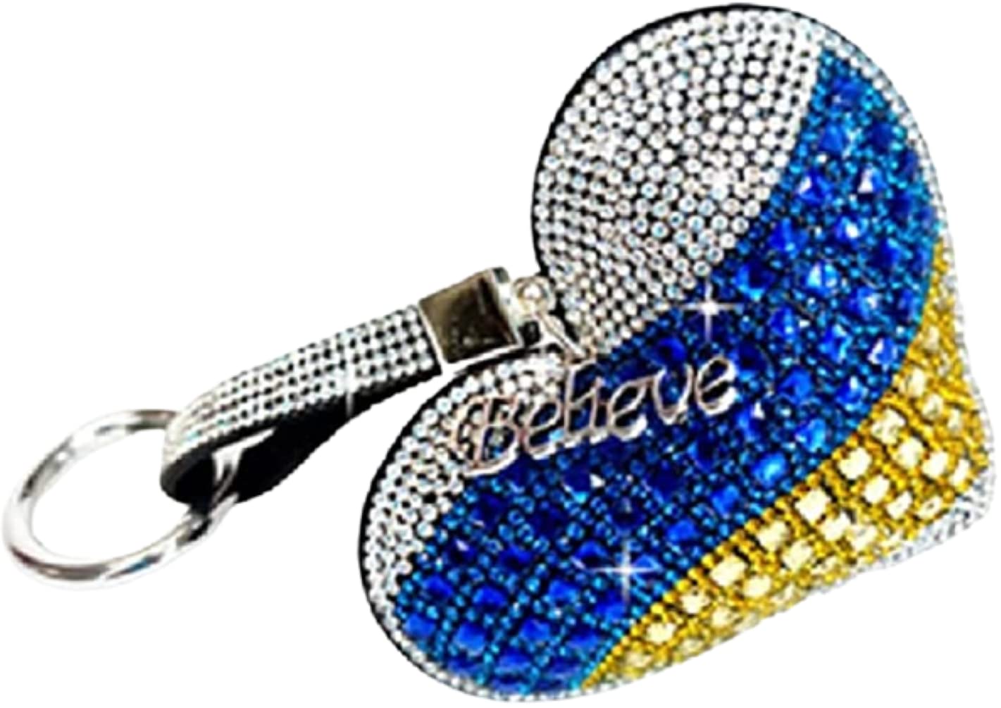 Jacqueline Kent JKKC135.BLYL Royal Ice Heart Purse Charm, Heart for Ukraine 3.75 Inches