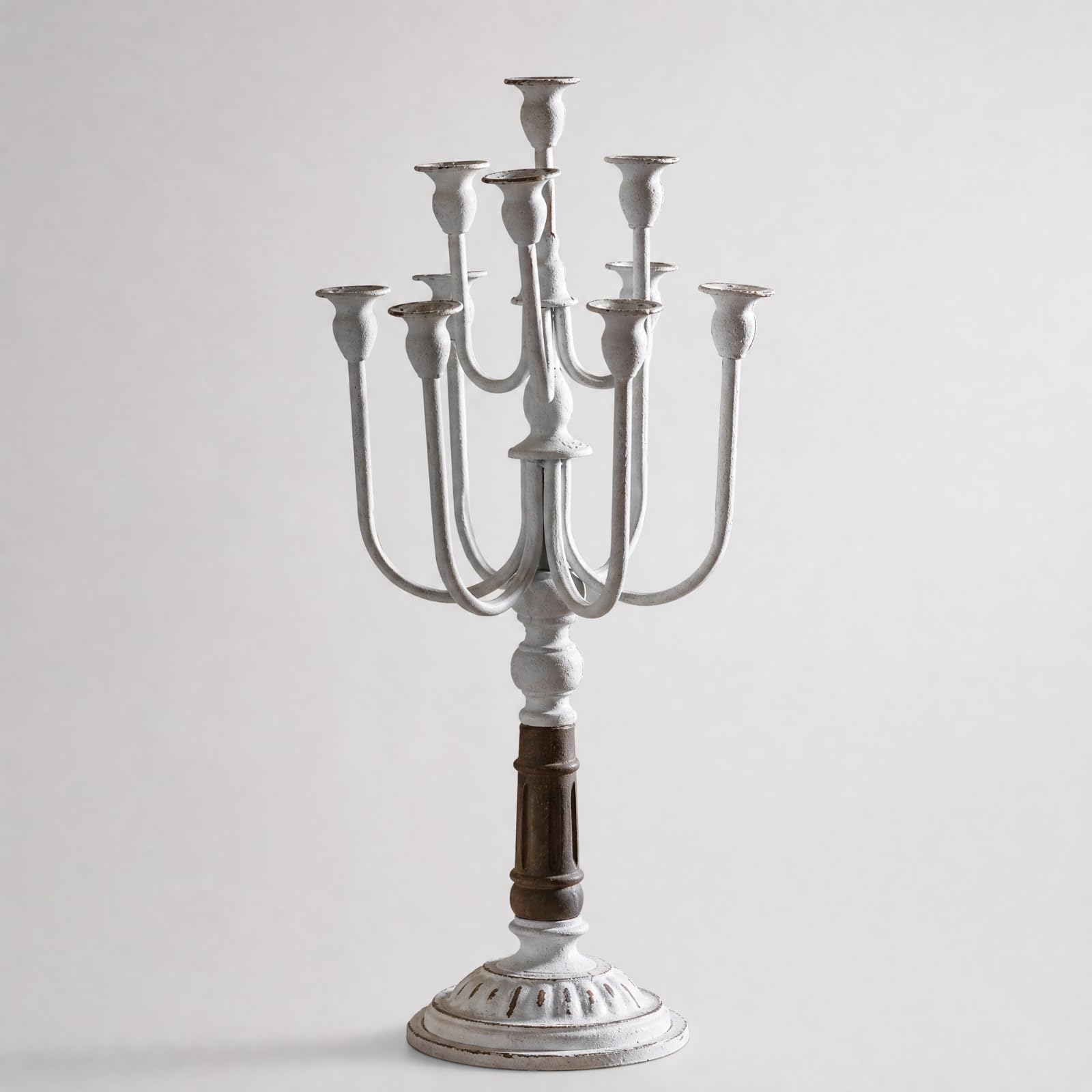 Candelabro con Base Redonda Decorativa Autoportante Candelabro Hierro Estable Portavelas para Cenas Románticas,