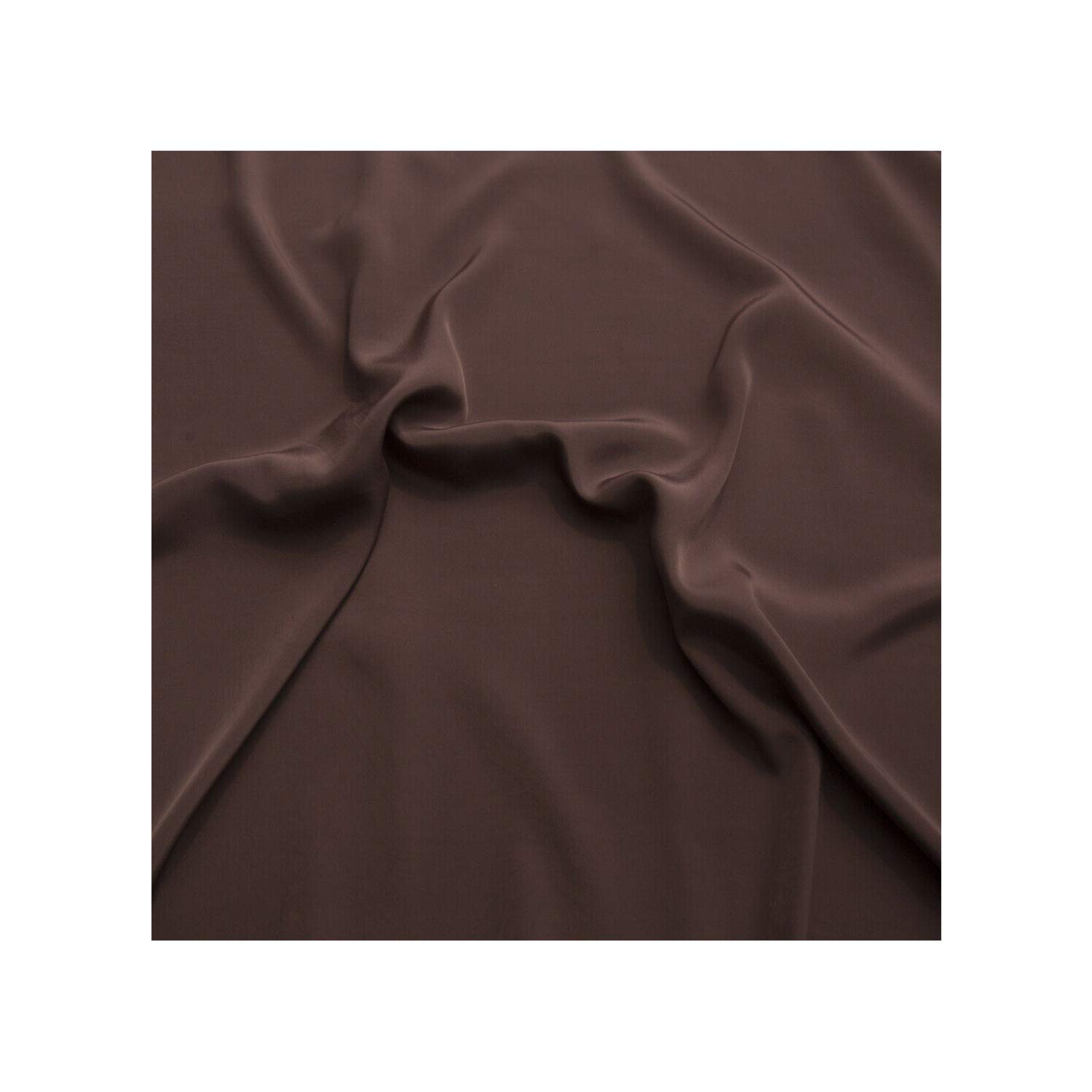 Fabrics King ONLINE Premium Crepe De Chine Fabric Silky Plain Dyed 45" - 112cm Wide Per Metre (Peppercorn, 1 METRE)