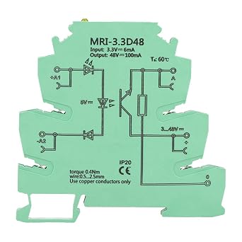 MRI-3.3D48 Optocoupler Relay, Photoelectrical Coupler Isolating PLC Relay Module Input 3.3V DC Output 3-48V DC