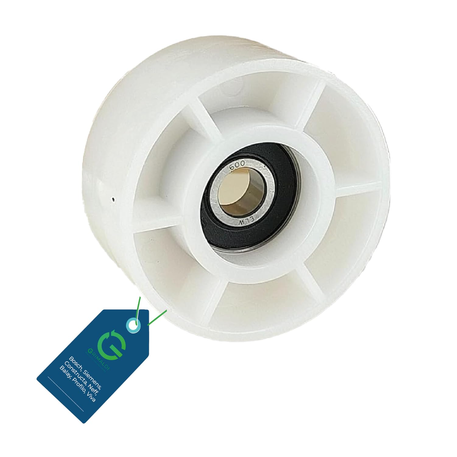 G GRIMALDI Puleggia Tendicinghia per Asciugatrice - Compatibile con Bosch, Siemens, Constructa, Neff, Balay, Profilo, Viva - Codice 00632045 (1)