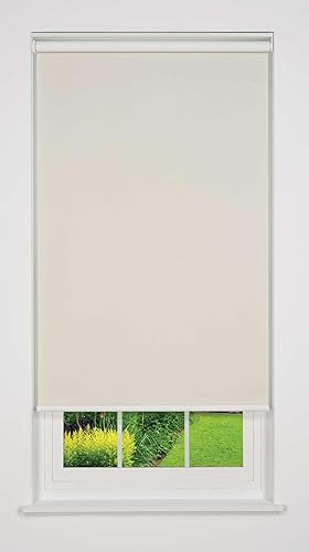 Linen Avenue Persiana enrollable opaca personalizable de la colección Sierra, beige, de 54 a 59 pulgadas de ancho x 48 pulgadas de alto disponible en Yaxa Colombia