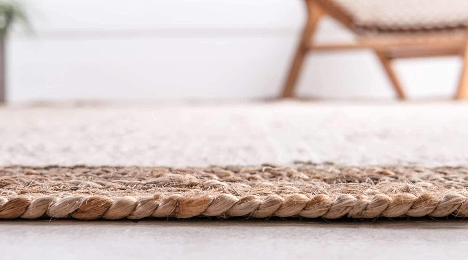 Tapis décoratif en jute naturelle tressé fait à la main