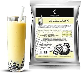 Mango Bubble Tea Powder by Bubble Tea House Company 1 kg, 33 Servings - Make Bubble Tea at Home - Ideal for Frappes, Coffee, Boba Tea, Milkshakes - Gluten Free, Halal Certified
