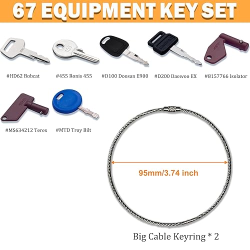 Miniatura 5 de 67 llaves maestras de equipos pesados Constrtution Machinery Operator Key para CAT John Deere CaterpillarToyota Volvo JCB Massey Ferguson JLG Genie