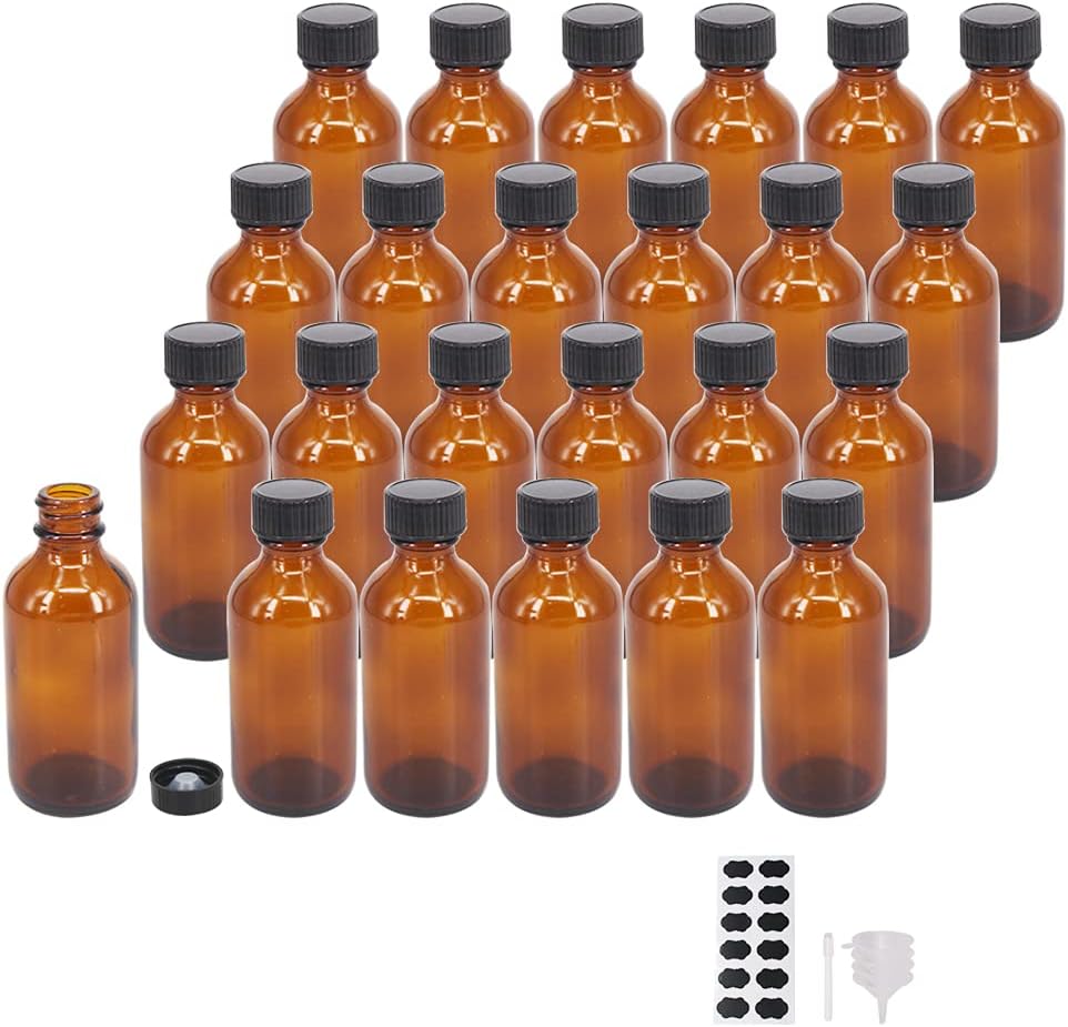 1000 mL (32 oz) amber glass Boston round bottle