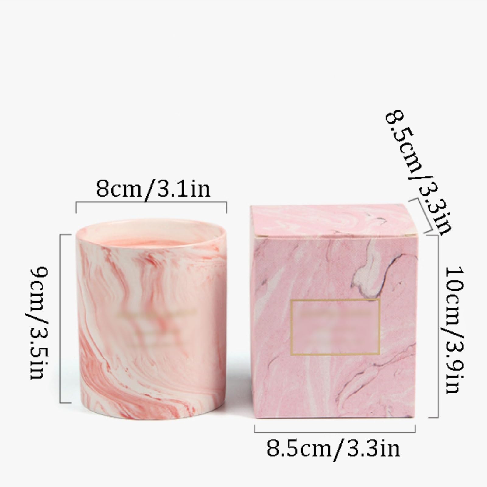 Velas de cerámica Vela de aromaterapia cilíndrica hecha con cera de soja y aceites esenciales de larga duración for mujeres y hombres(Pale Red)