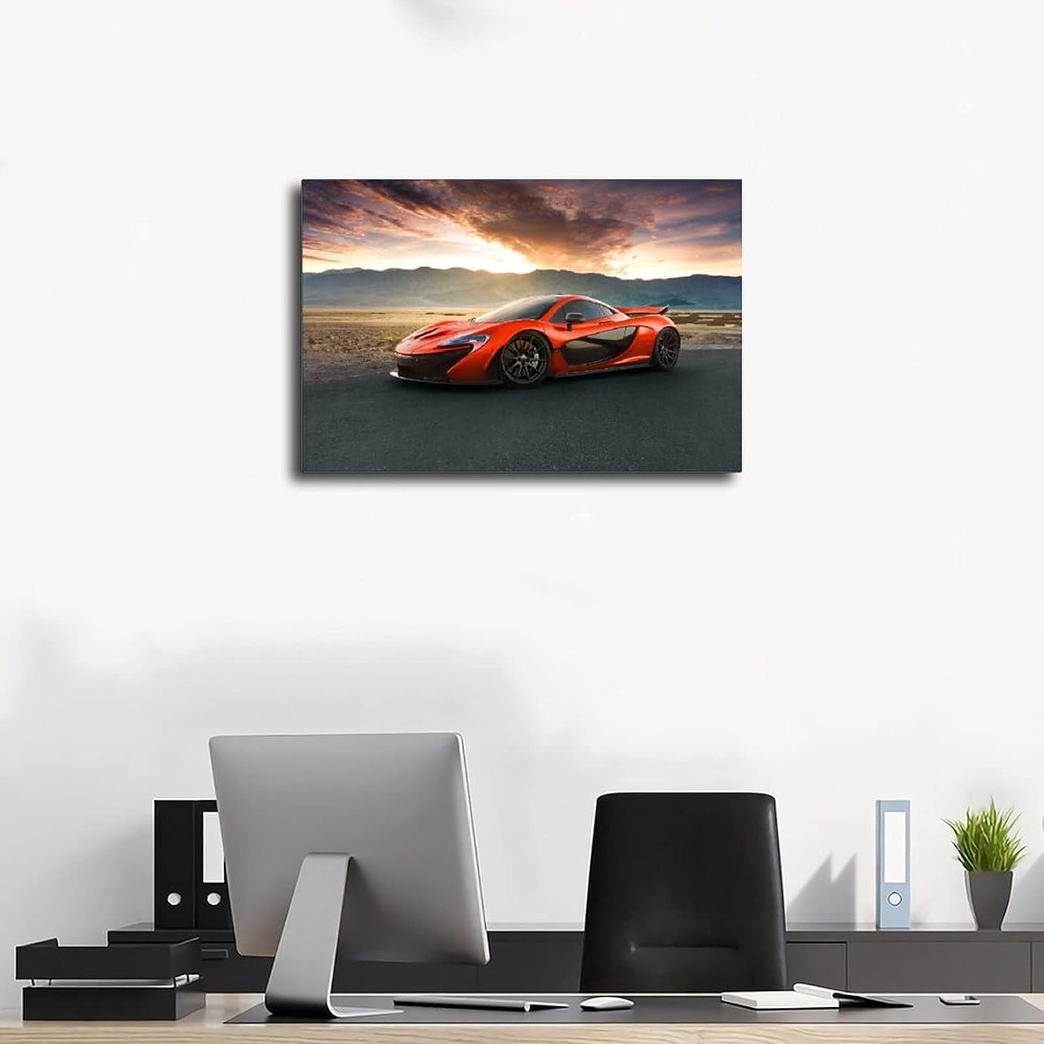 Poster Photo Sur Toile McLaren P1 - Impression Murale Moderne Couleur Orange - Neuf Bold Bloc Design