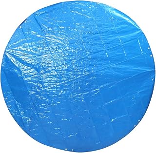 244cm Round Pool Cover, Foldable Drawstring Design Solar Cover Heat Insulation Film Frame for Swimming Pool