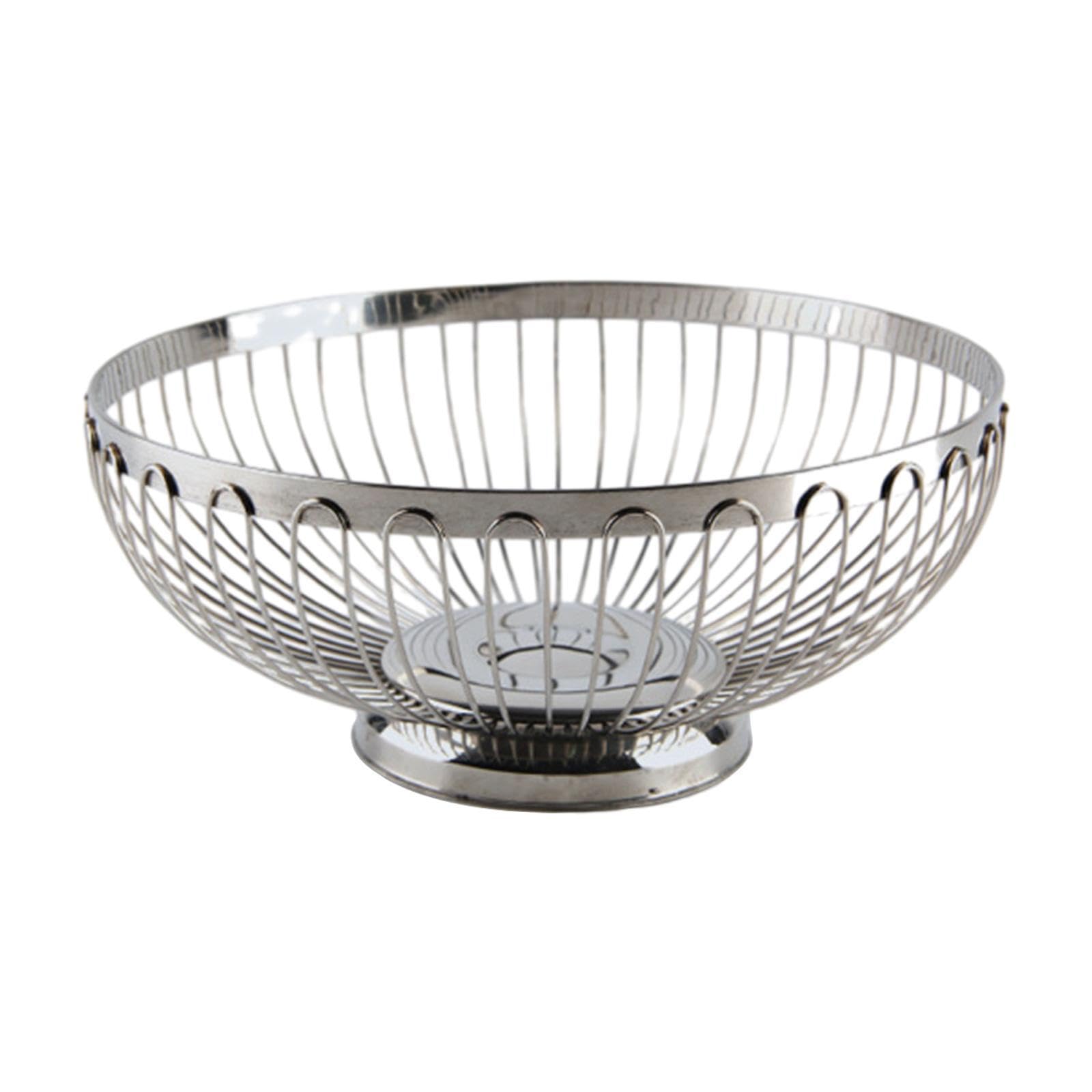 TWISAXC Stylish Vegetable Holder Versatile For Any Kitchen Space Adding Elegance While Maintaining Freshness In Storage Kitchen Wire Fruit Basket Dinning Storage, Silver, 22cm