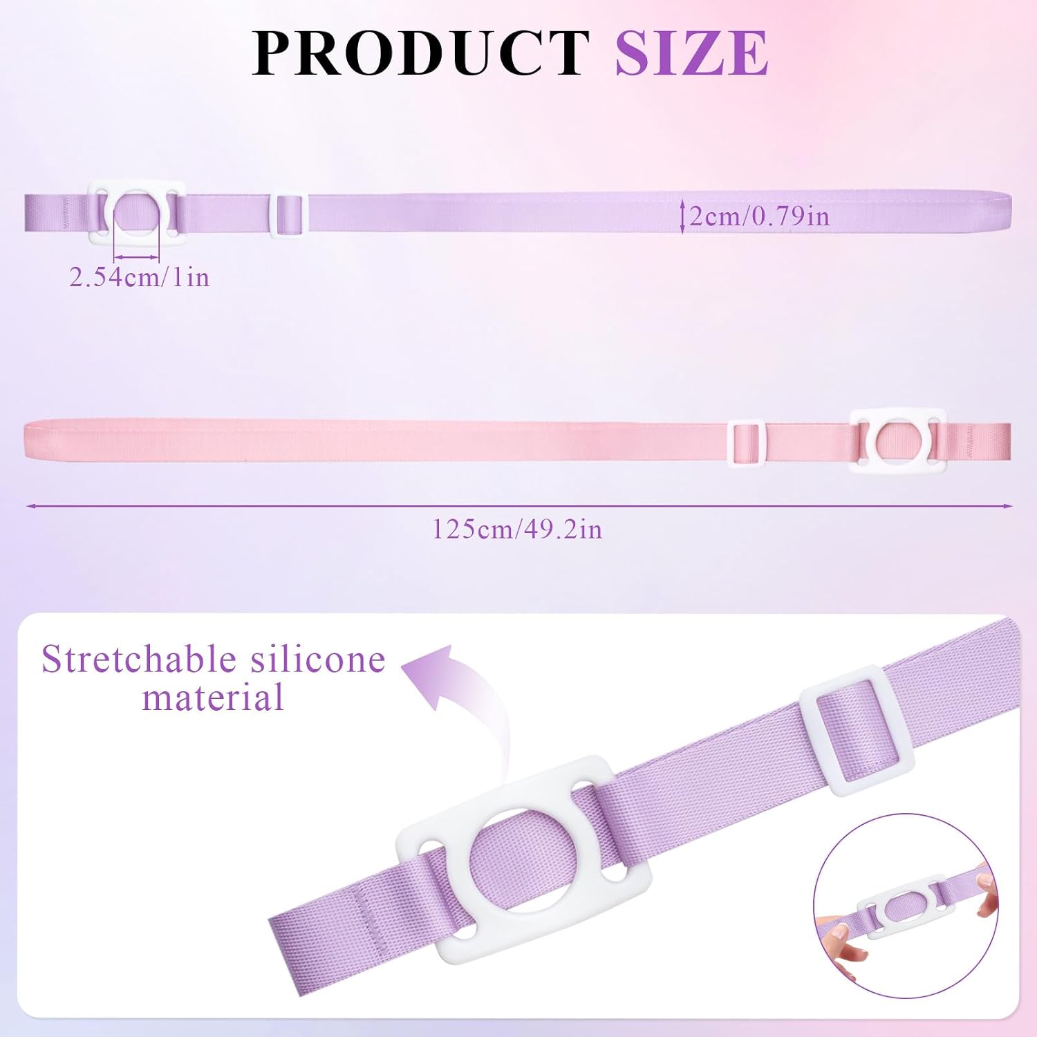 2 PCS Adjustable Lightstick Shoulder Strap, Lightstick Crossbody Strap & Neck Carrying, Lightstick Lanyard for Concerts, Events, Compatible with Most Light Sticks (Pink, Purple)