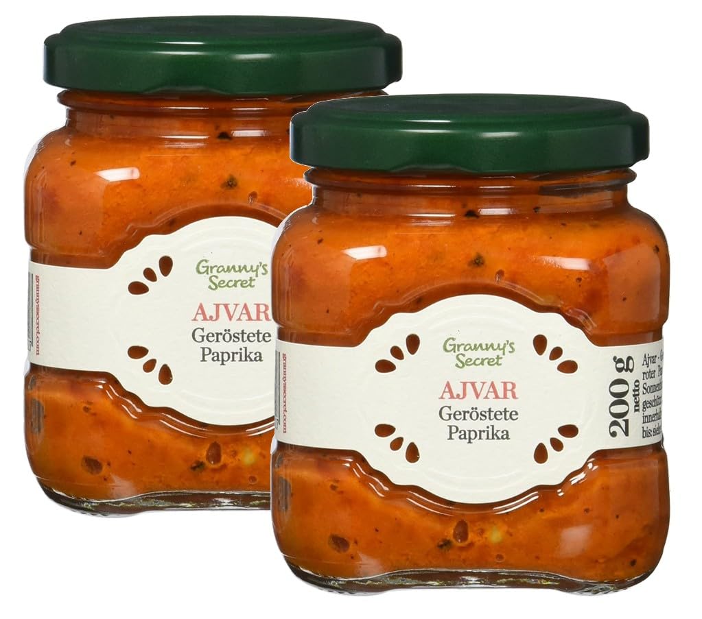 Paprika asada Ajvar de Granny's Secret - Original de Serbia, paquete de 2 (2 x 200 g)