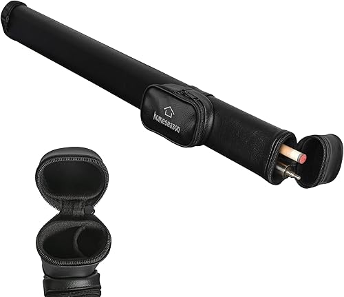 HomeSeason Expert - Estuches para tacos de billar, 12 estándar 1 de juego de palos de taco de 58 pulgadas, caja de cuero, funda de transporte de