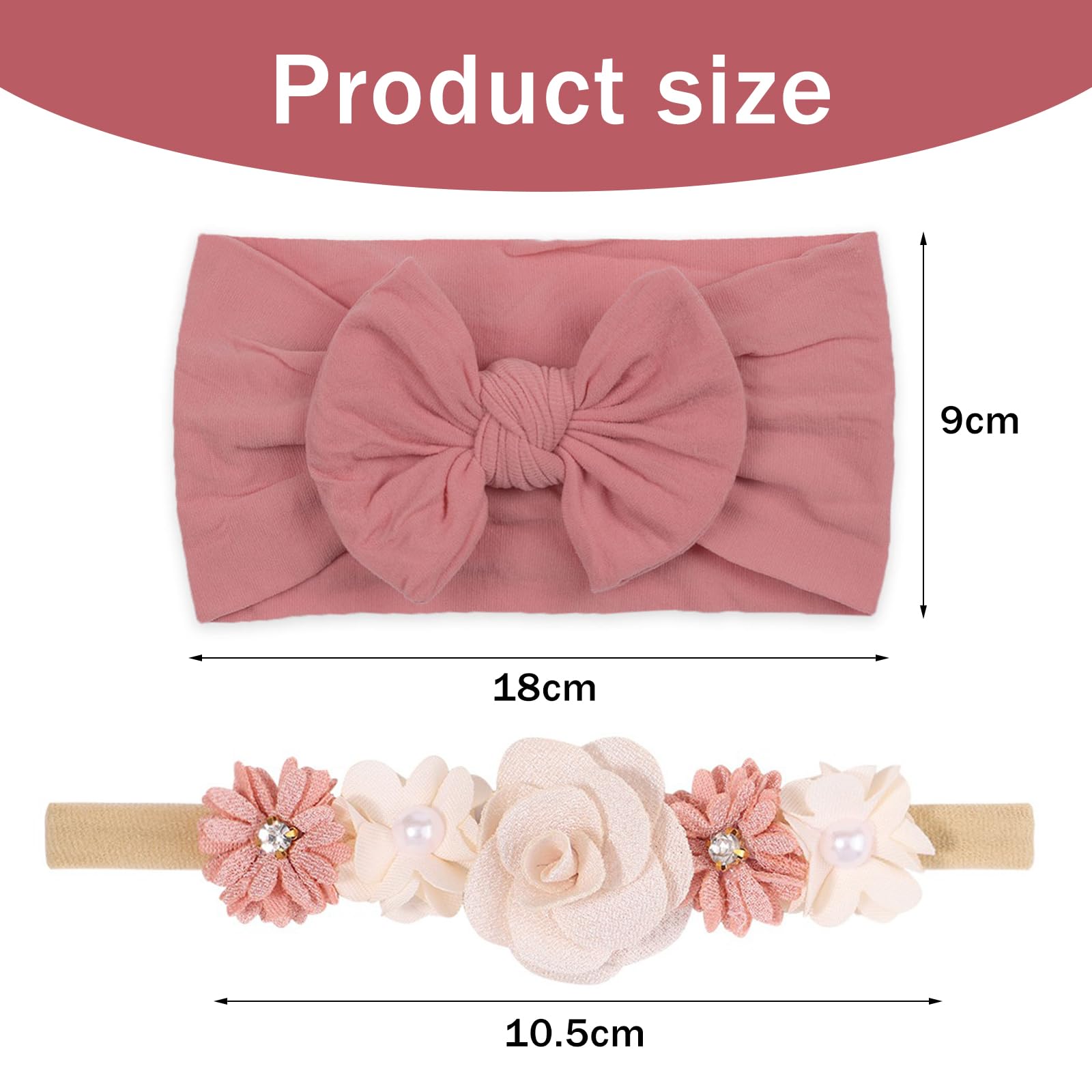 2 Pezzi Fascia Elastica, Accessori Neonata, Fascette Per Capelli Per Fiocchi Per Floreale, Regalo Per Bambini Per Foto