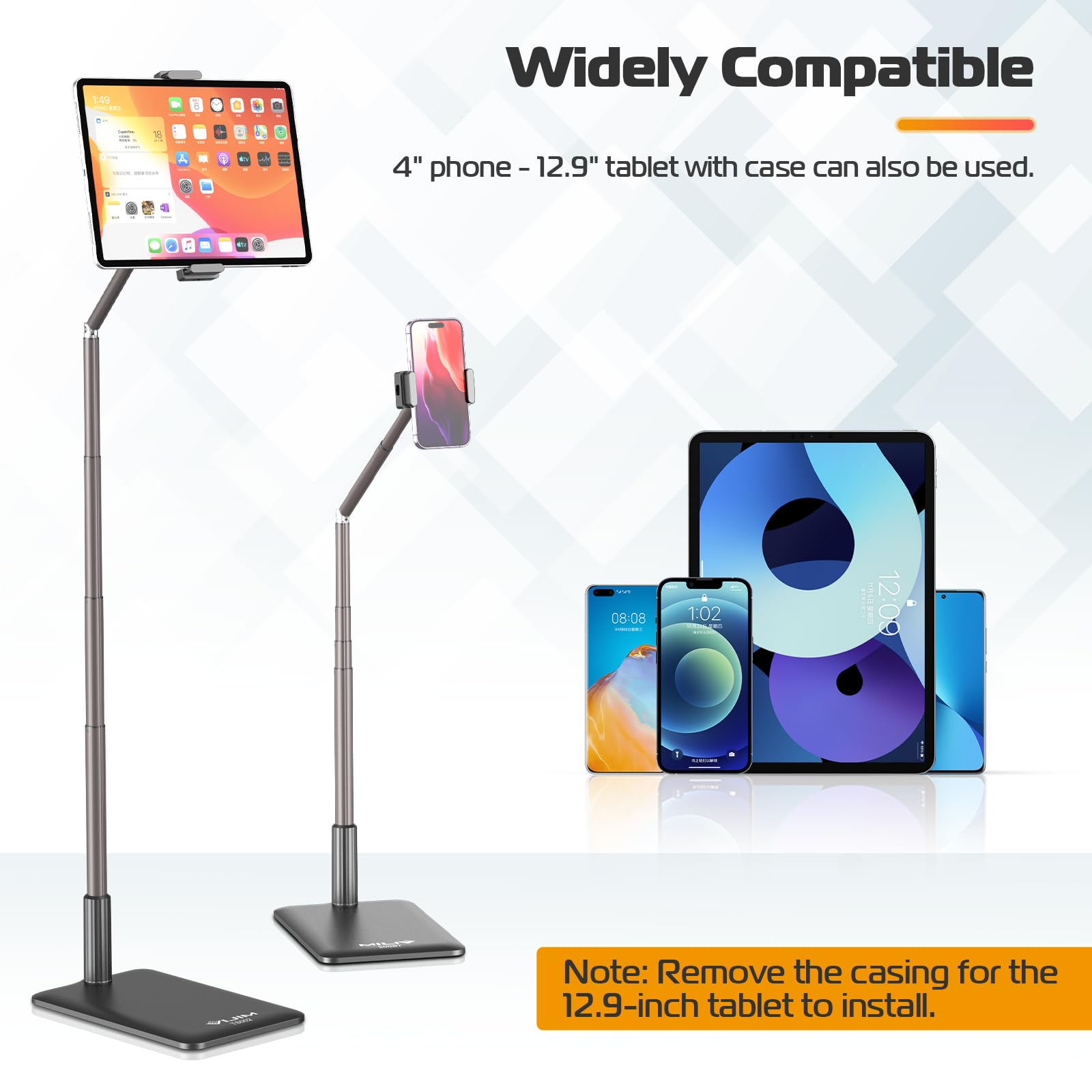 Ulanzi TS002 Support pour Tablette Réglable, Pivotant à 360°, pour iPad Air/Pro/Mini ou Appareil 4,5”~12.9“