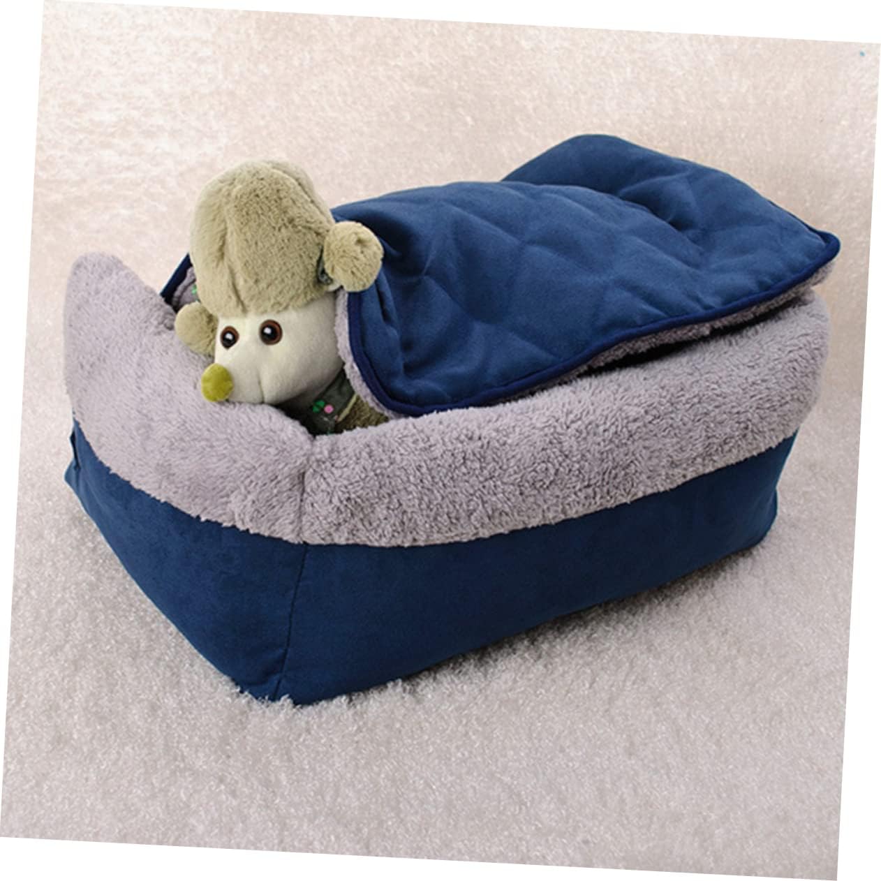 Angoily Comfy Pet Bed Square Dog Kennel Dog Couch Bed Washable Soft Warm Non-Slip Multifunctional