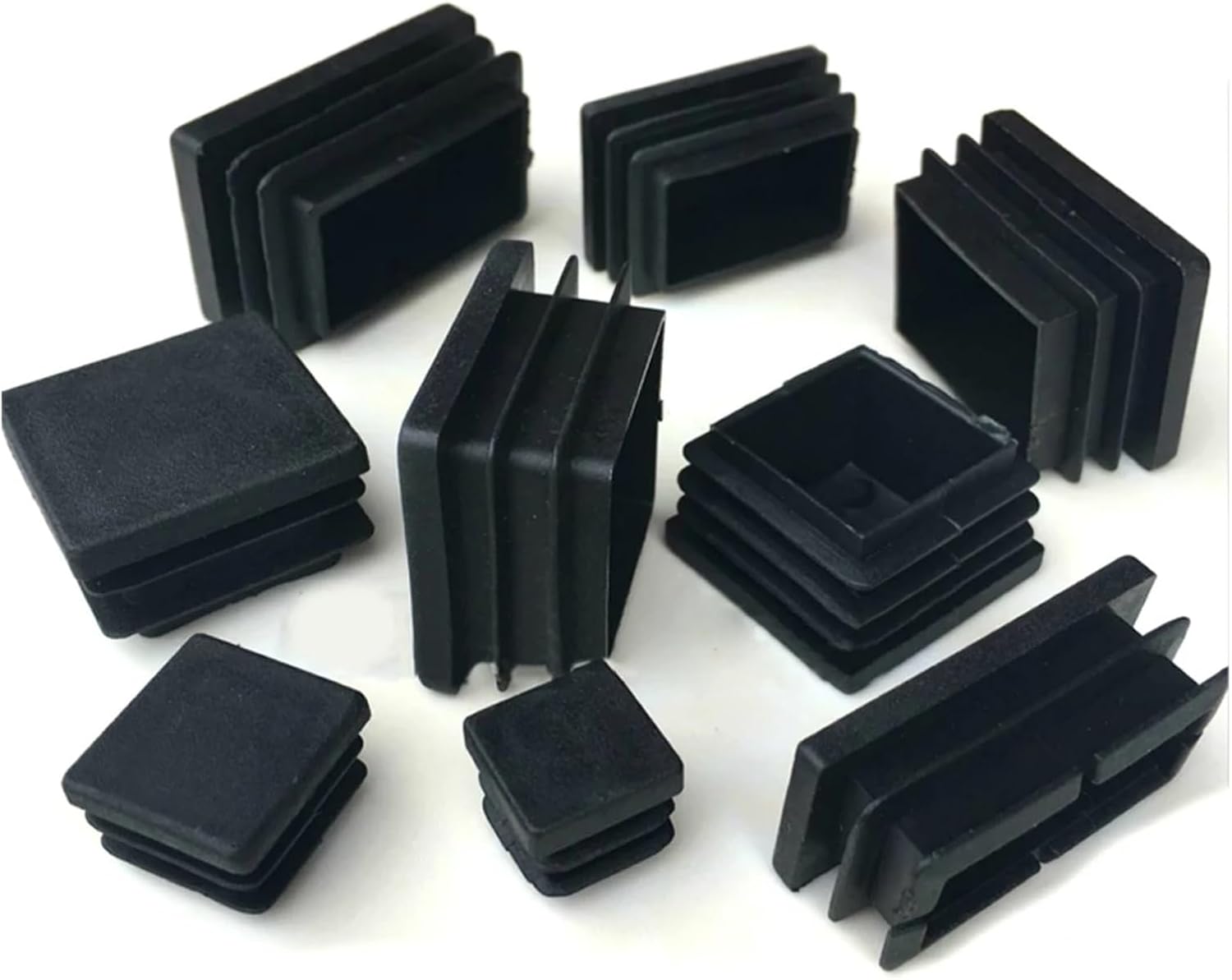 2/4/10pcs Square Plastic Black Blanking End Cap Tube Pipe Insert Plug Bung 10x10~100x100mm (Color : 4PCS, Size : 40x40mm)