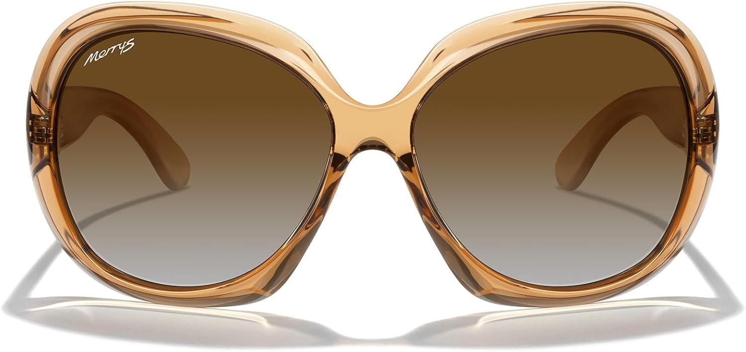 MERRY'S Oversized Polarized Sunglasses for Women - Retro Butterfly Frame S6098
