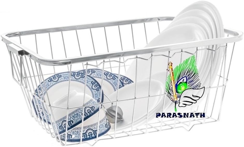 Parasnath S.S Steel Small Drainer-No.1,- Made in India 48x 38 x18 cm