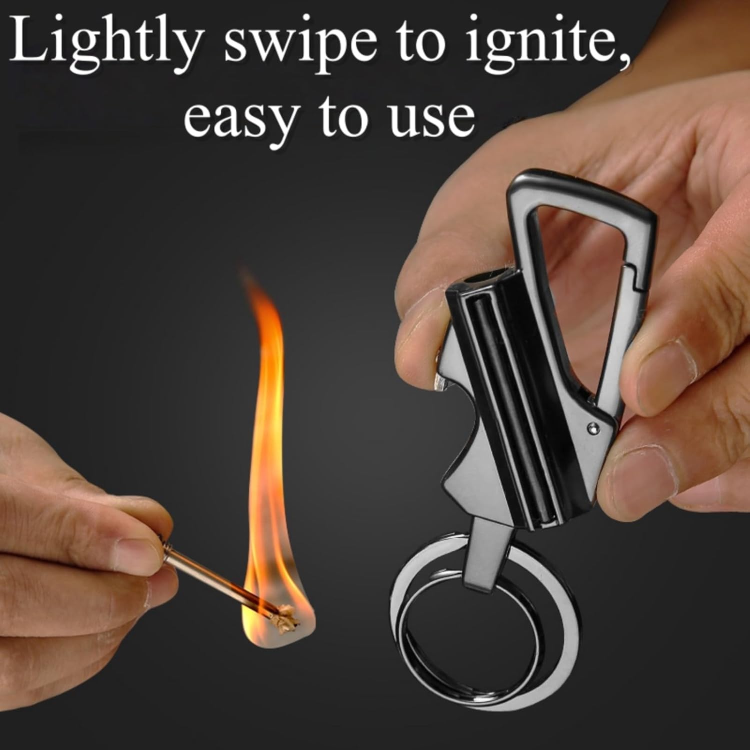 Keychain Kerosene Lighter Permanent Match Lighter, with Multitool Bottle Opener, Reusable, Camping Tool, Gift(3pack)