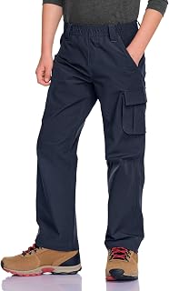 CQR Kids Youth Hiking Cargo Pants, UPF50+ Quick Dry Outdoor Camping Pants