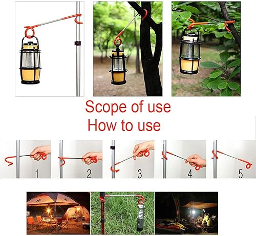 Miniatura 6 de Ganchos de luz de vapor de coleta para camping, artículos portátiles, accesorios para poste de toldo, accesorios de soporte de luz de camping