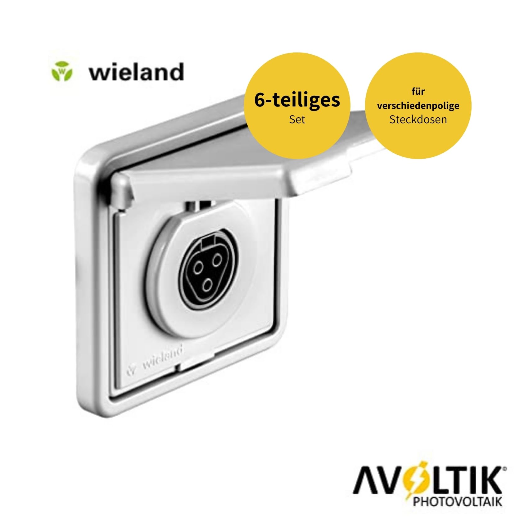 Avoltik Wieland Einbaurahmen mit Buchse Einspeisesteckdose RST20/25 Steckdose für Mini-PV // 99.400.9999.7