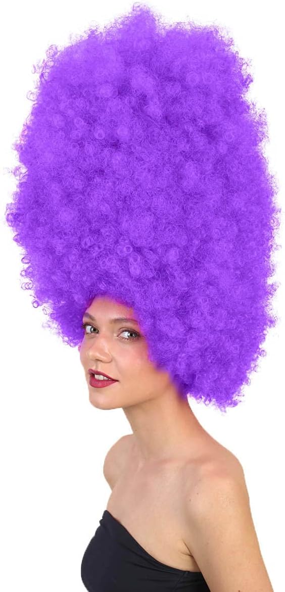HPO Adult Unisex Super Curly Jumbo Afro Wig Collection | Multiple Color Options | Perfect for your Halloween & Disco Party!