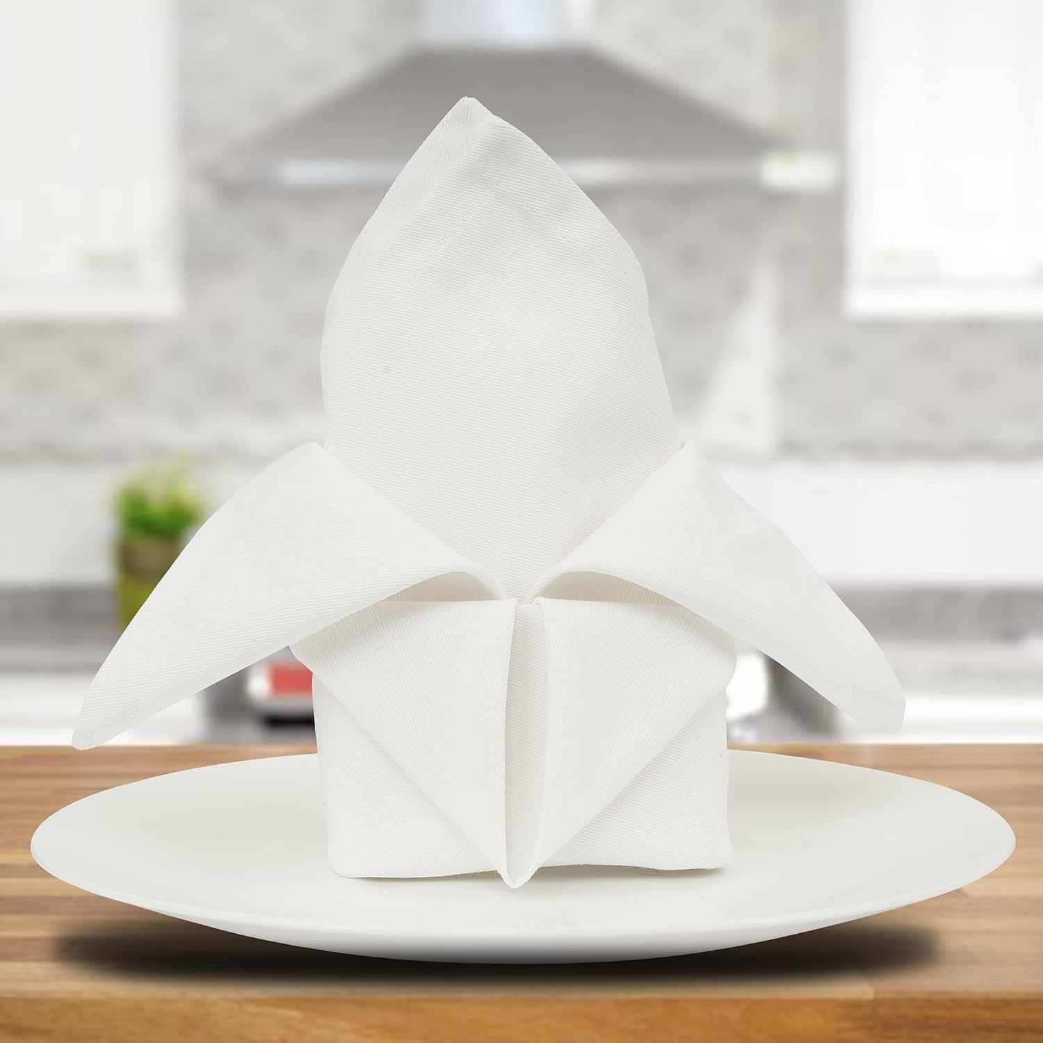 Sweet Needle, Pack of 12-100% Cotton Oversized Dinner Christmas Napkins 45 CM x 45 CM (18 IN x 18 IN), White - Image 5
