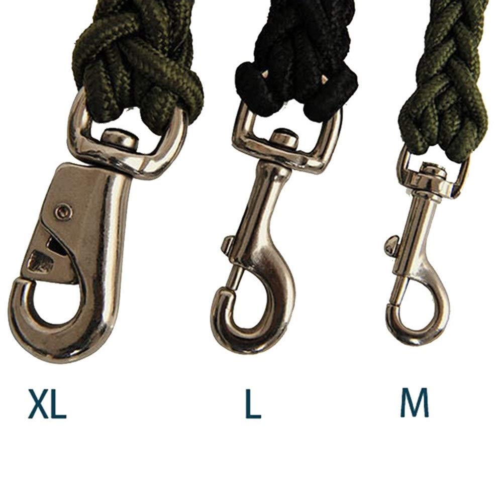 Wytrzymała nylonowa smycz Big Dog dla średnich psów, mocna linka okrągła Bulldog Golden Retriever Pitbull łańcuszek ołowiowy dla zwierząt domowych (kolor : Army Green, rozmiar: L 110 x 2,0 cm)