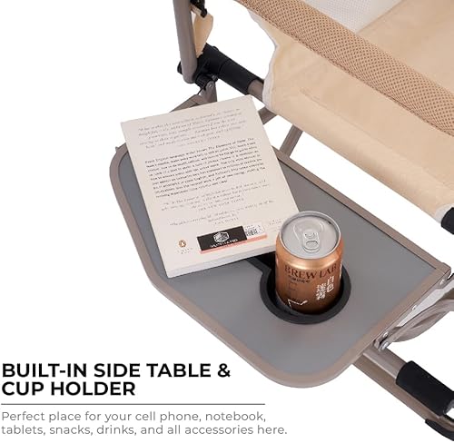 Miniatura 5 de Silla de camping plegable portátil resistente para adultos con acolchado, para exteriores y deportes, mochileros, playa, césped, caza, portón